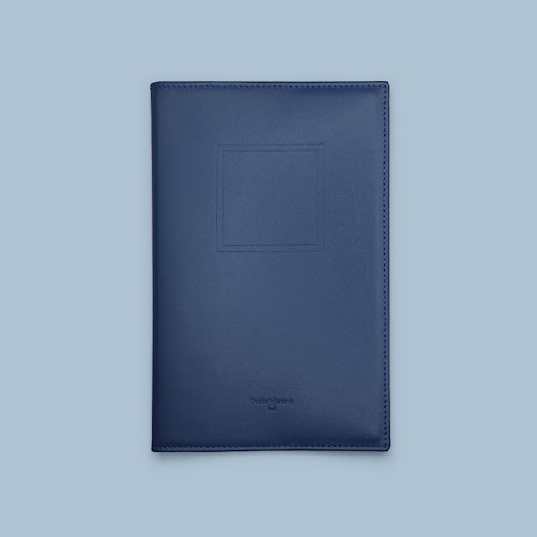 Cuaderno clásico con funda de piel azul - Tintablanca